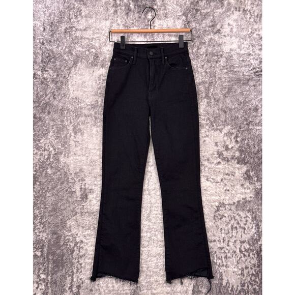 Mother Jeans 24 Womens The Insider Crop Step Fray Black Denim 